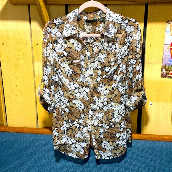 Avenue Tops - Avenue Sheer 3/4 Sleeve Blouse